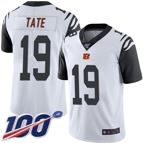 Cincinnati Bengals Limited White Men Auden Tate Jersey NFL Footballl #19 100th Season Rush Vapor Untouchable->youth nfl jersey->Youth Jersey